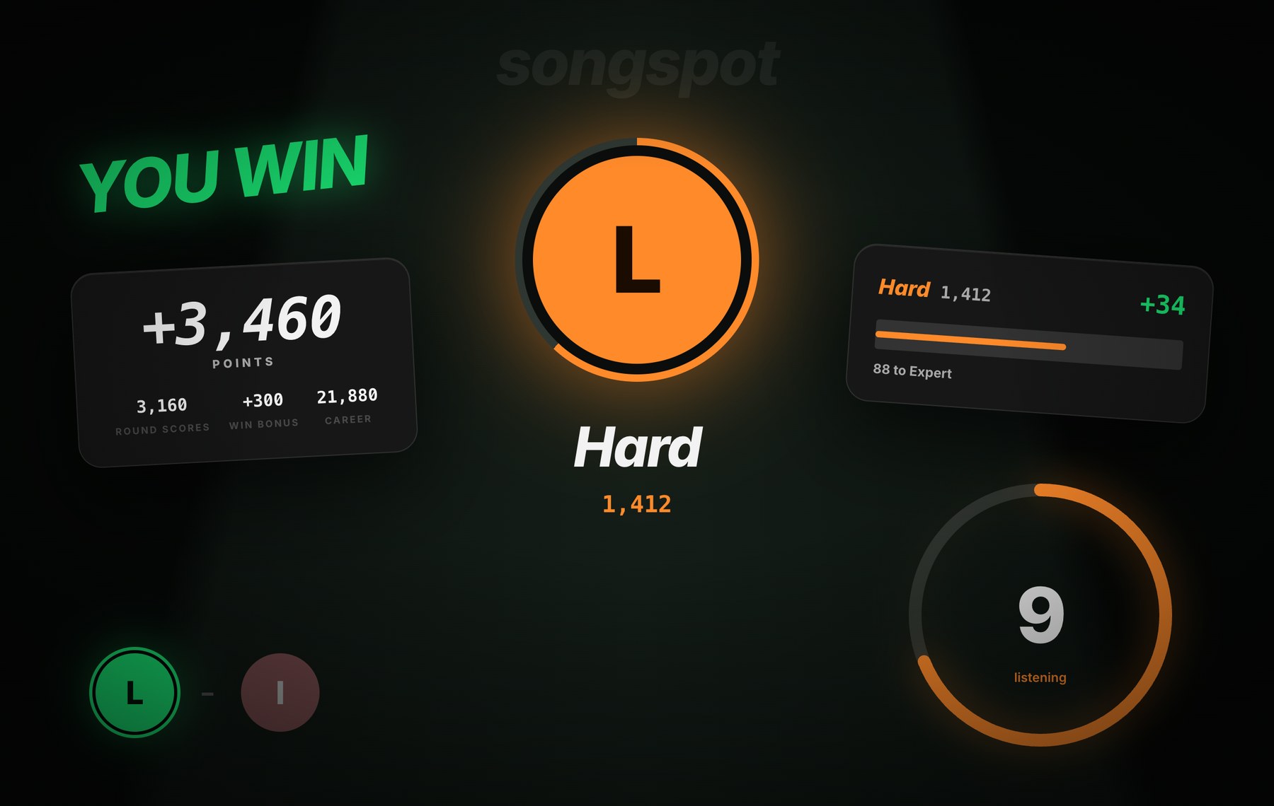 A ranked round in progress with the countdown ring